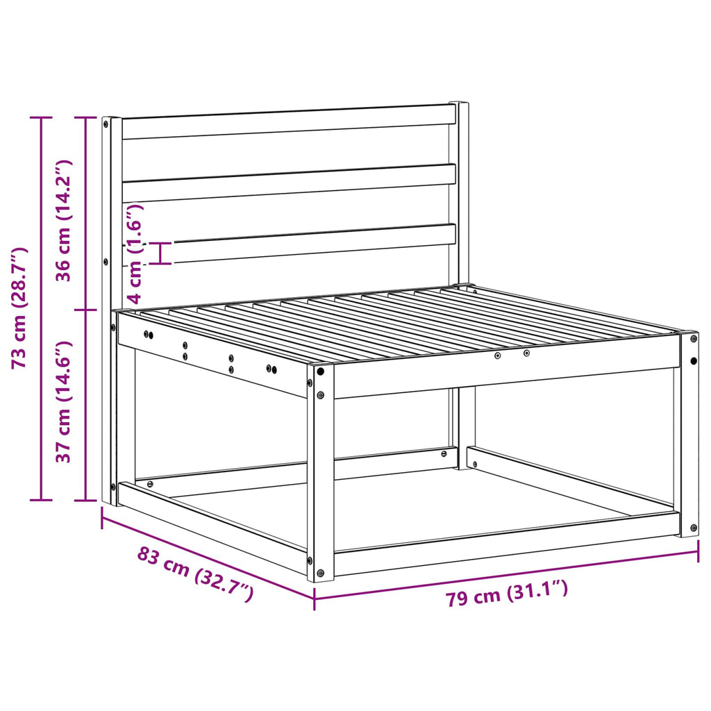 Conjunto de sofás de exterior 3 pcs Blanco 245,5 x 83 x 73 cm