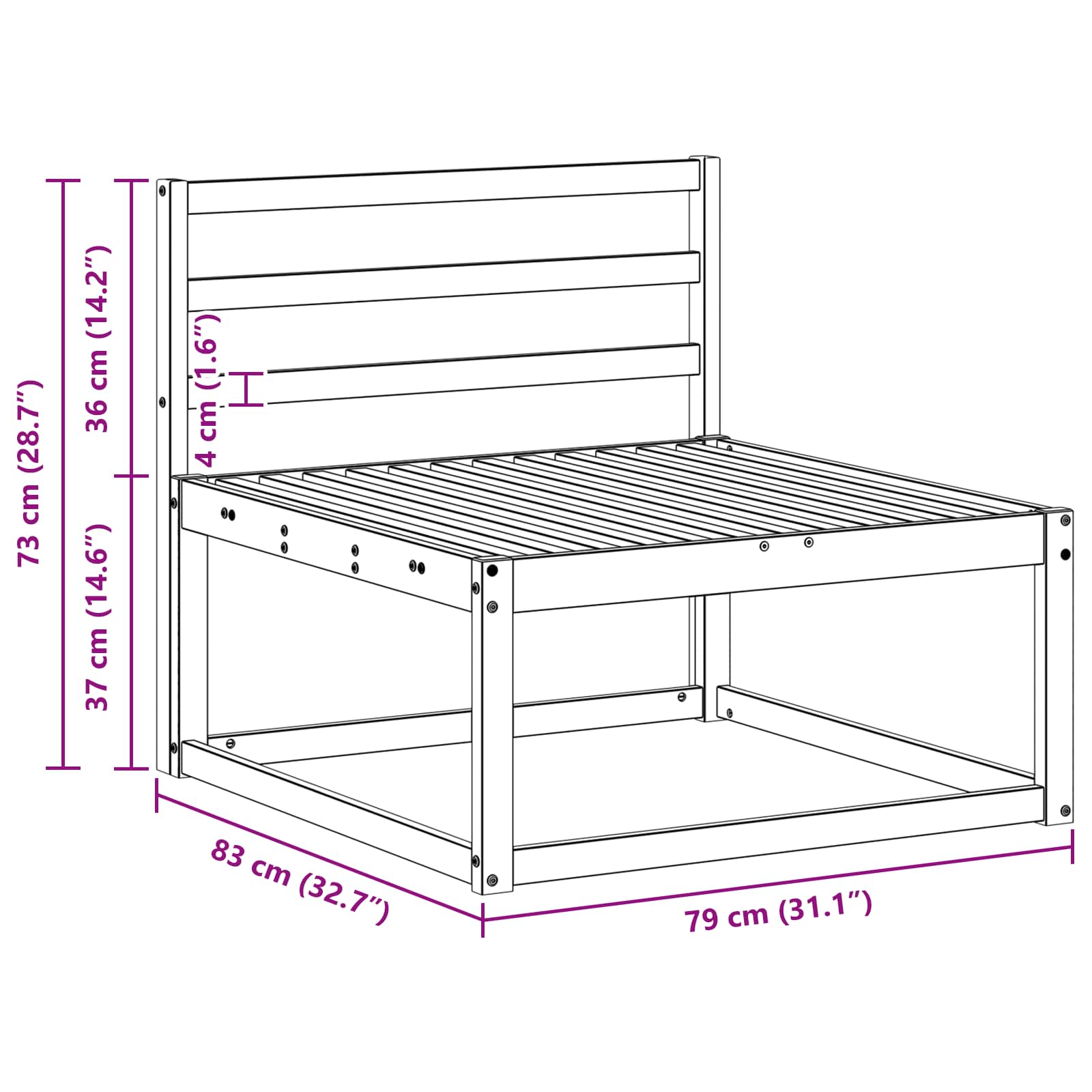 Conjunto de sofás de exterior 3 pcs Blanco 245,5 x 83 x 73 cm