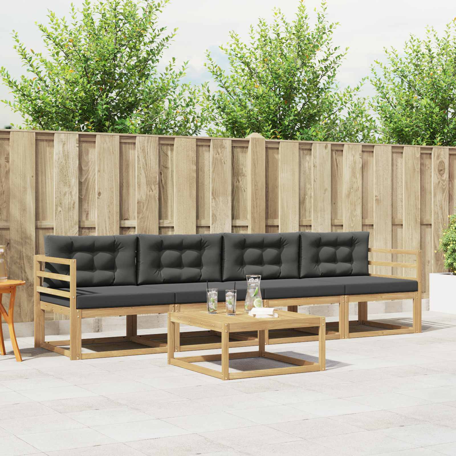 Conjunto de sofás de exterior 3 pcs Blanco 245,5 x 83 x 73 cm