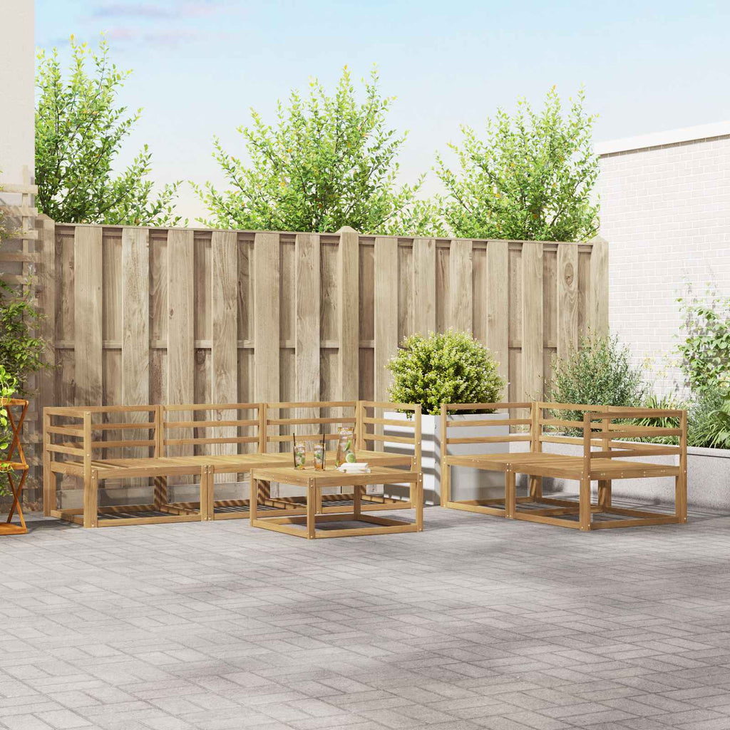 Conjunto de sofás de exterior 6 pcs Blanco