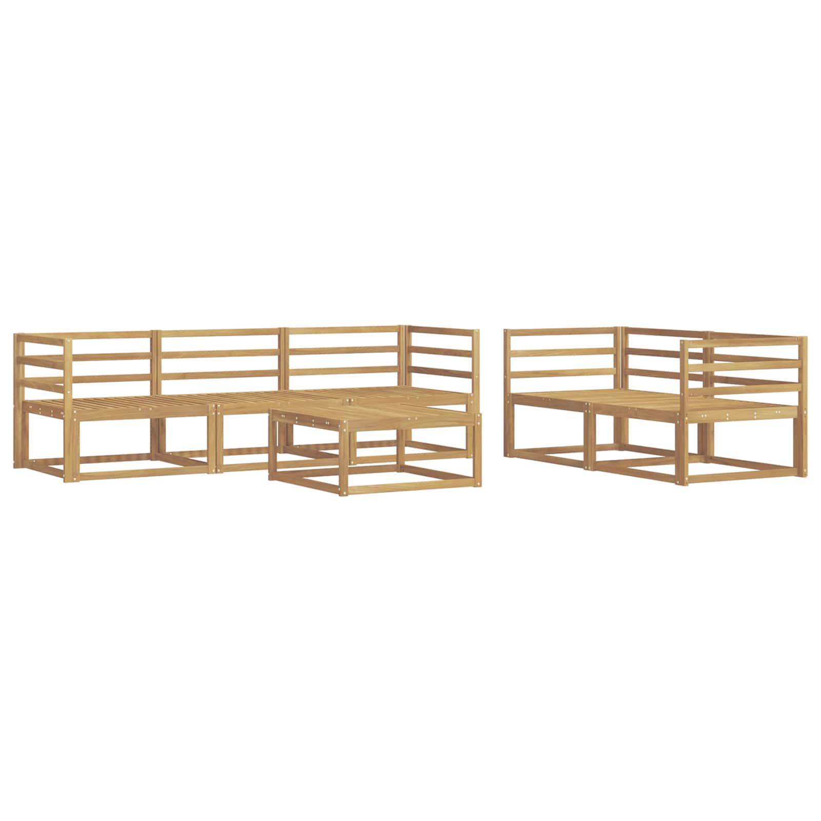 Conjunto de sofás de exterior 6 pcs Blanco