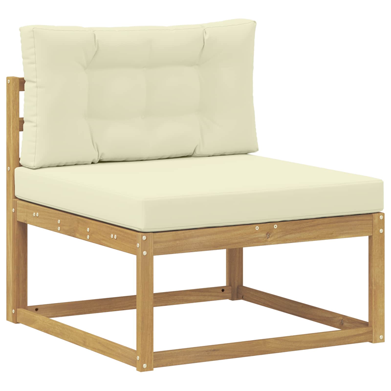 Conjunto de sofás de exterior con cojín 6 pcs Blanco y Crema