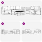 Conjunto de sofás de exterior con cojín 6 pcs Blanco y Crema