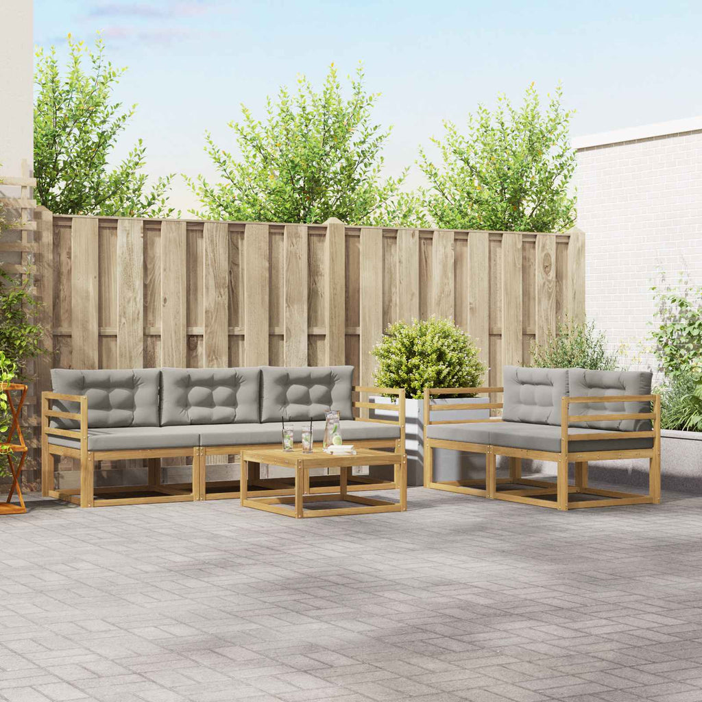 Conjunto de sofás de exterior 6 pcs Blanco
