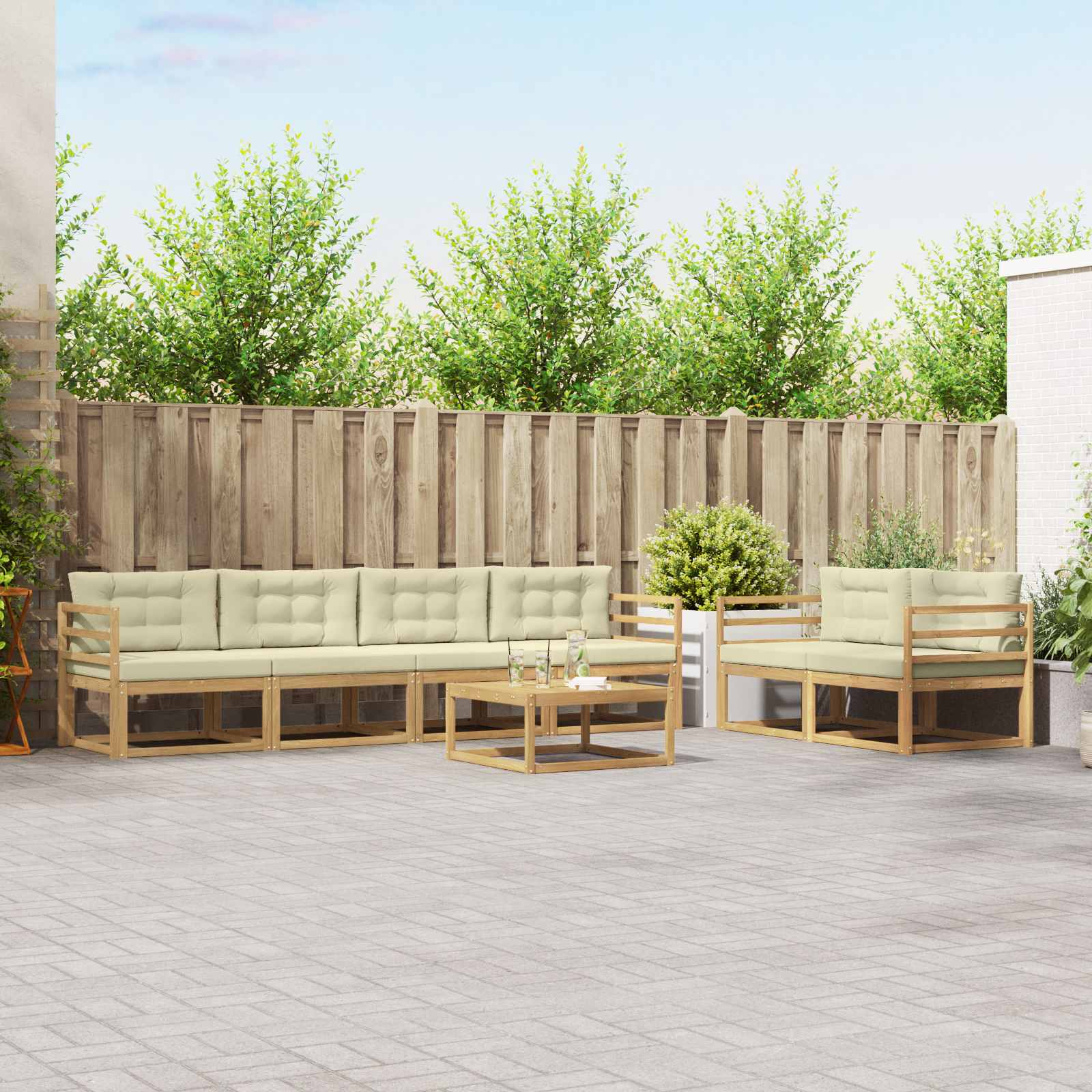 Conjunto de sofás de exterior 3 pcs Blanco 245,5 x 83 x 73 cm