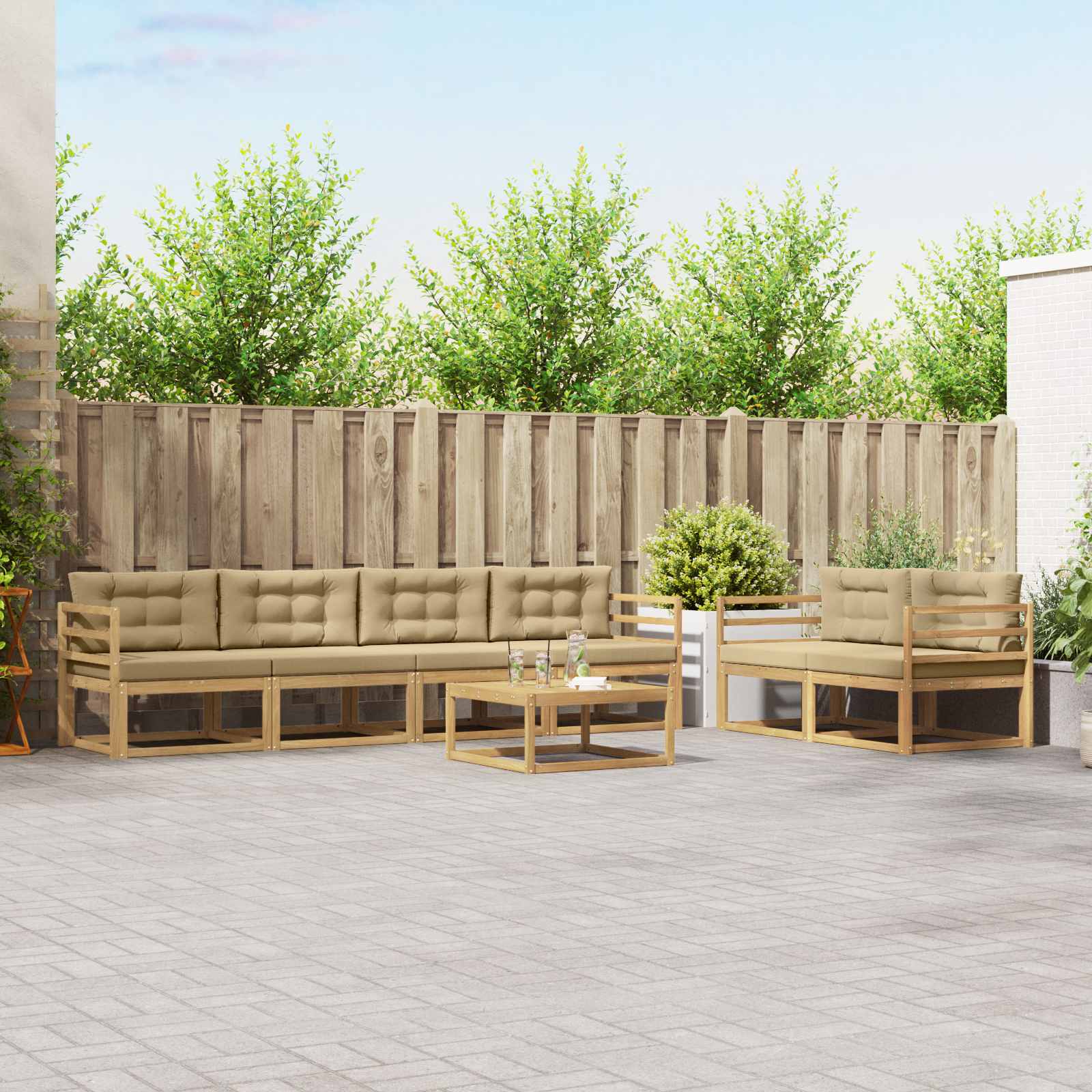 Conjunto de sofás de exterior 3 pcs Blanco 245,5 x 83 x 73 cm