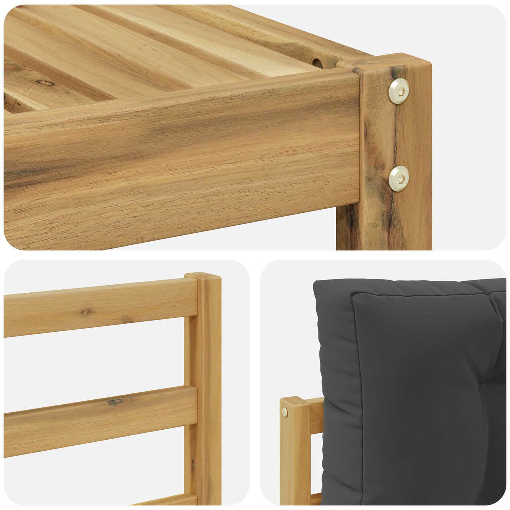 Conjunto de sofás de exterior 5 pcs Blanco y Antracita