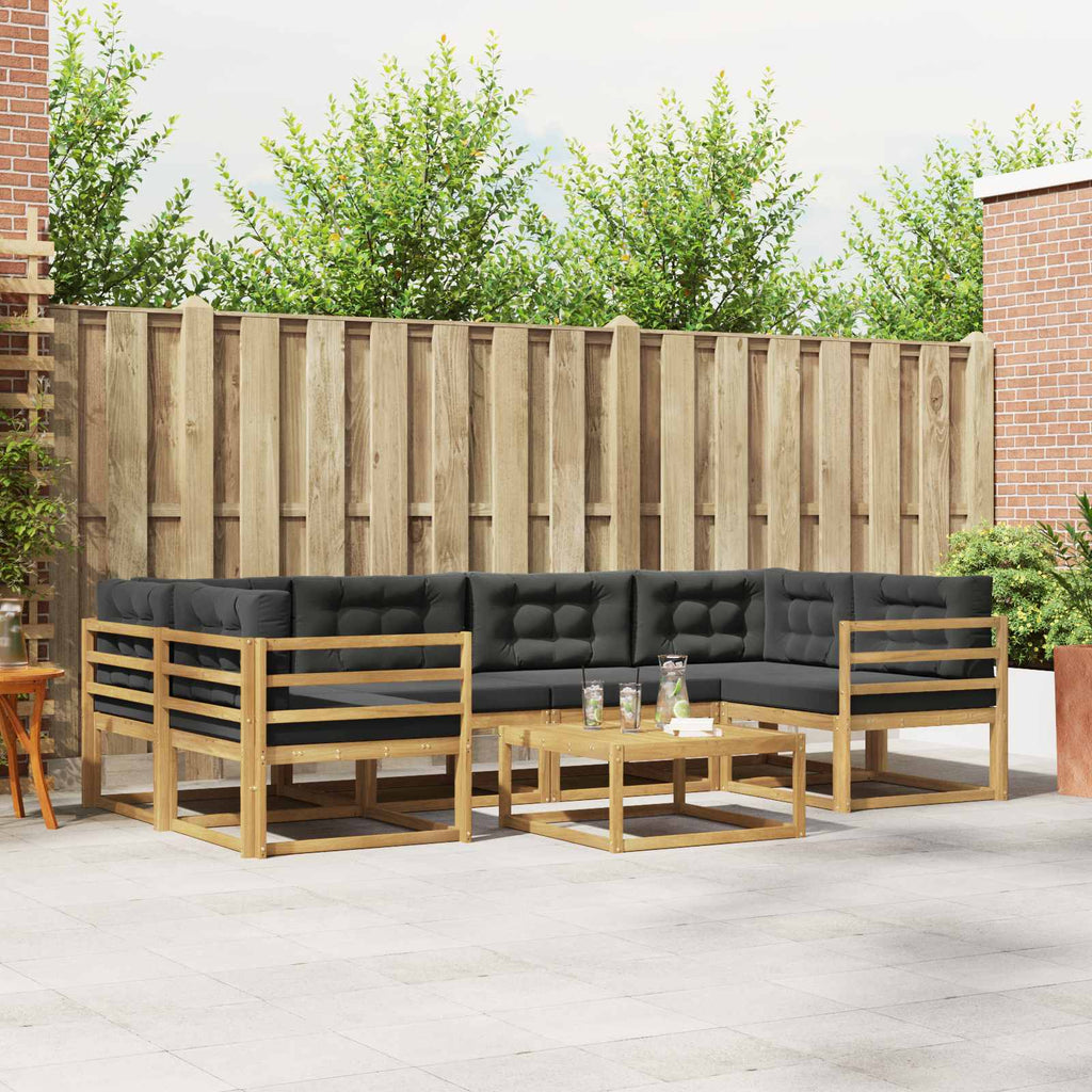 Conjunto de sofás de exterior 5 pcs Blanco y Antracita