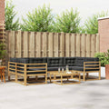 Conjunto de sofás de exterior 5 pcs Blanco y Antracita