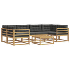 Conjunto de sofás de exterior 5 pcs Blanco y Antracita