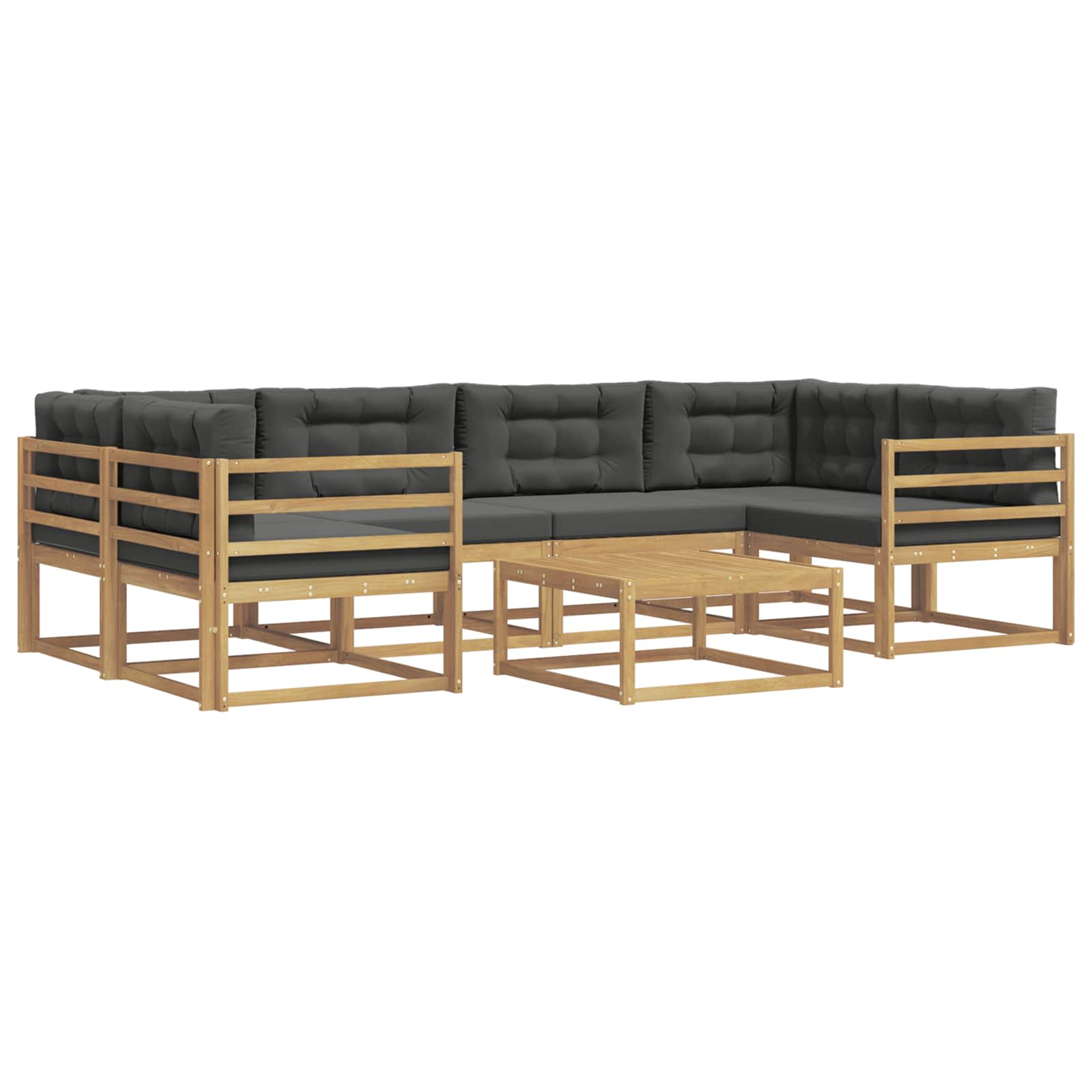 Conjunto de sofás de exterior 5 pcs Blanco y Antracita