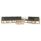 Conjunto de sofás de exterior 7 pcs Blanco y Antracita