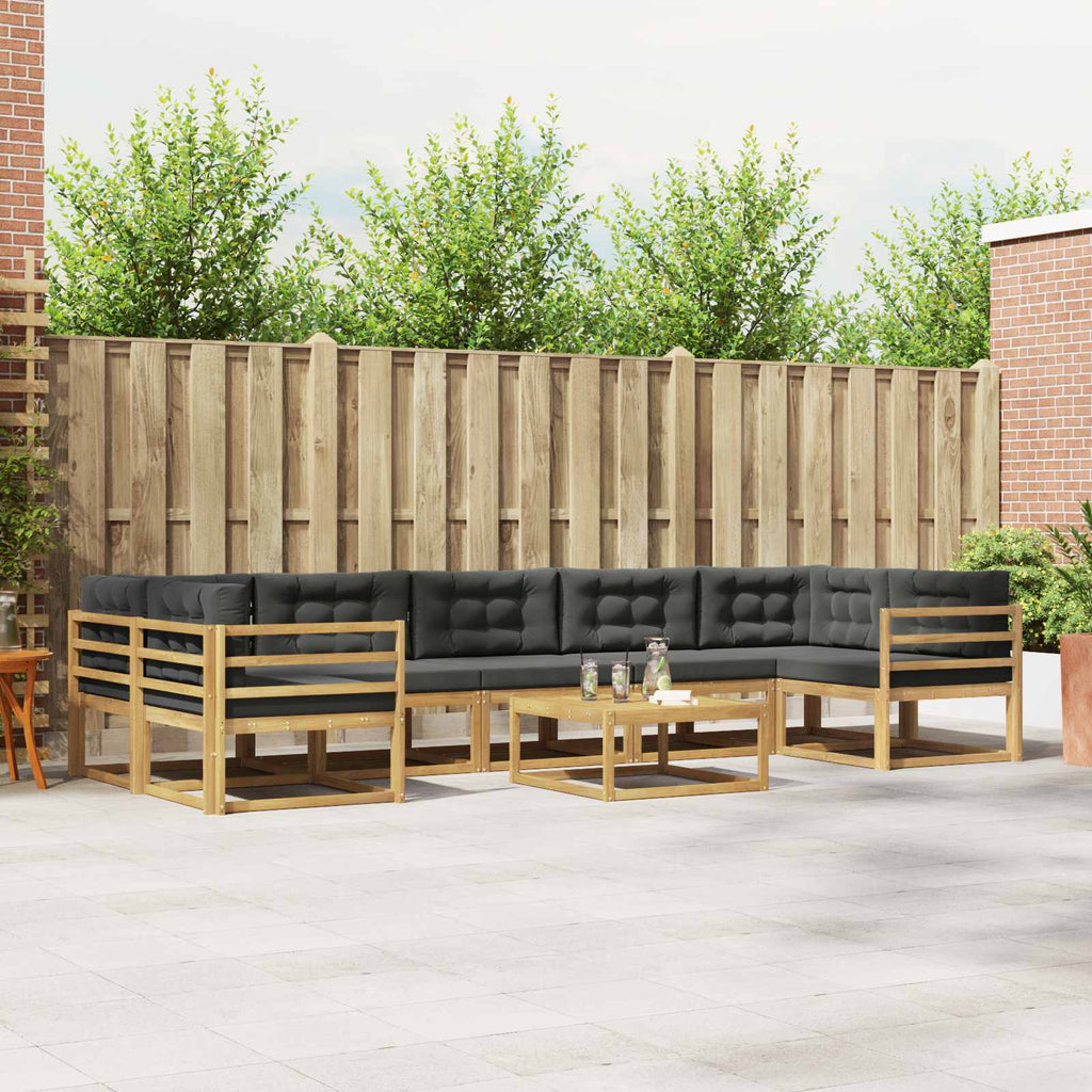 Conjunto de sofás de exterior 6 pcs Blanco y Antracita