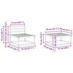 Conjunto de sofás de exterior 9 pcs Blanco 79 x 79 x 37 cm