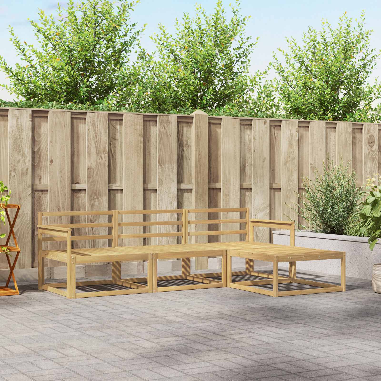 Conjunto de sofás de exterior 3 pcs Blanco 245,5 x 83 x 73 cm