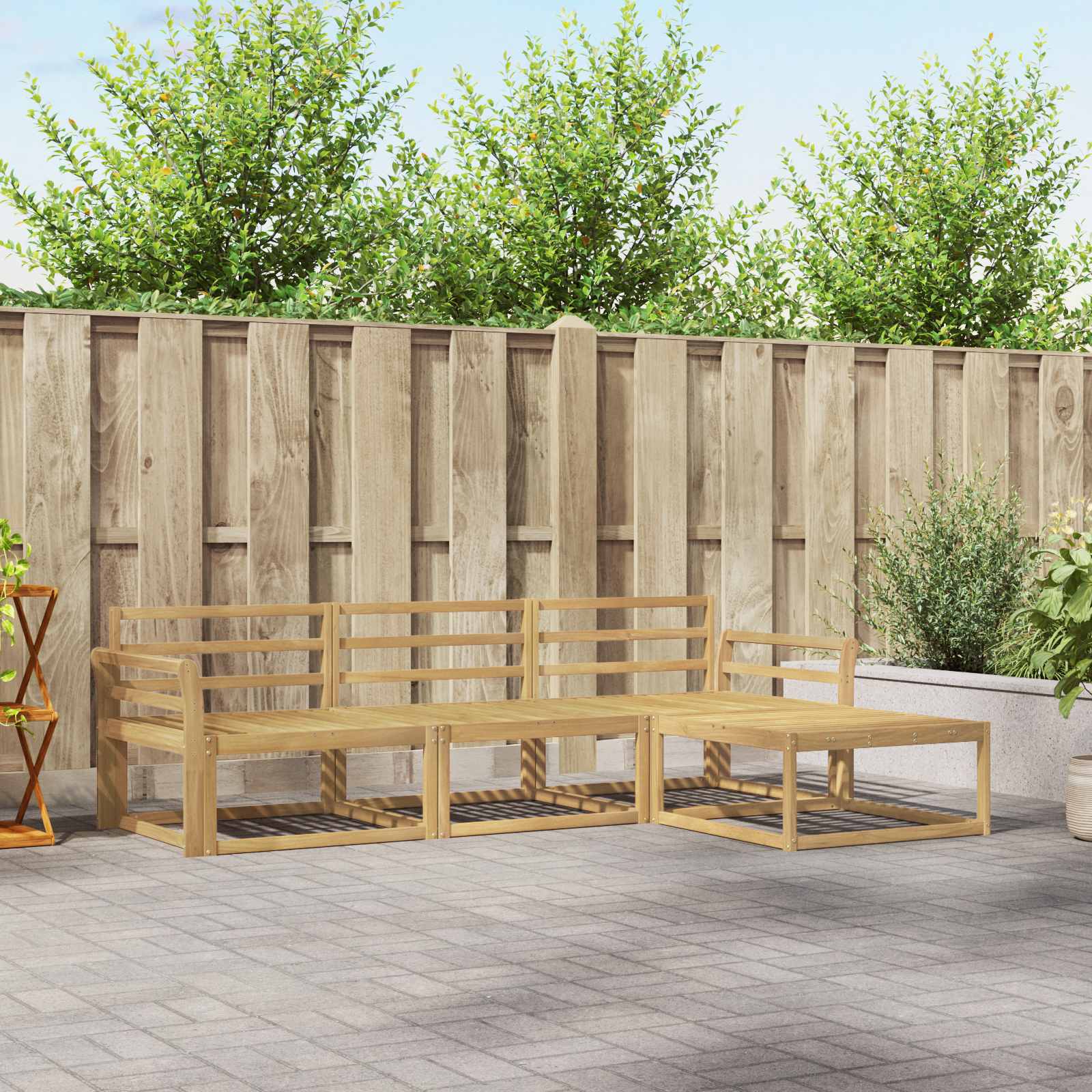 Conjunto de sofás de exterior 3 pcs Blanco 245,5 x 83 x 73 cm