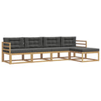 Conjunto de sofás de exterior 4 pcs Blanco y Antracita