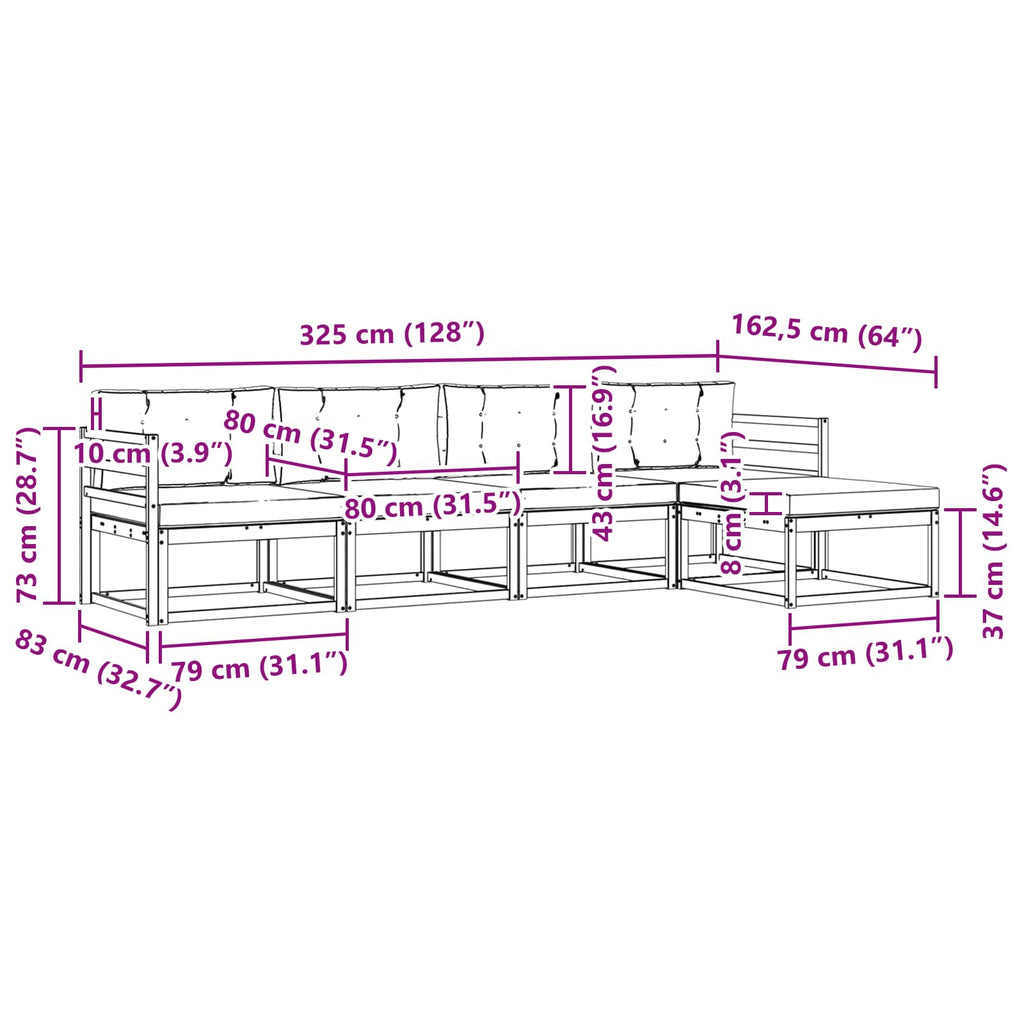 Conjunto de sofás de exterior 4 pcs Blanco y Antracita