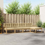 Conjunto de sofás de exterior 7 pcs y Beige 59 x 59 x 37 cm