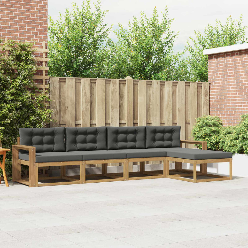 Conjunto de sofás de exterior 4 pcs Blanco y Antracita