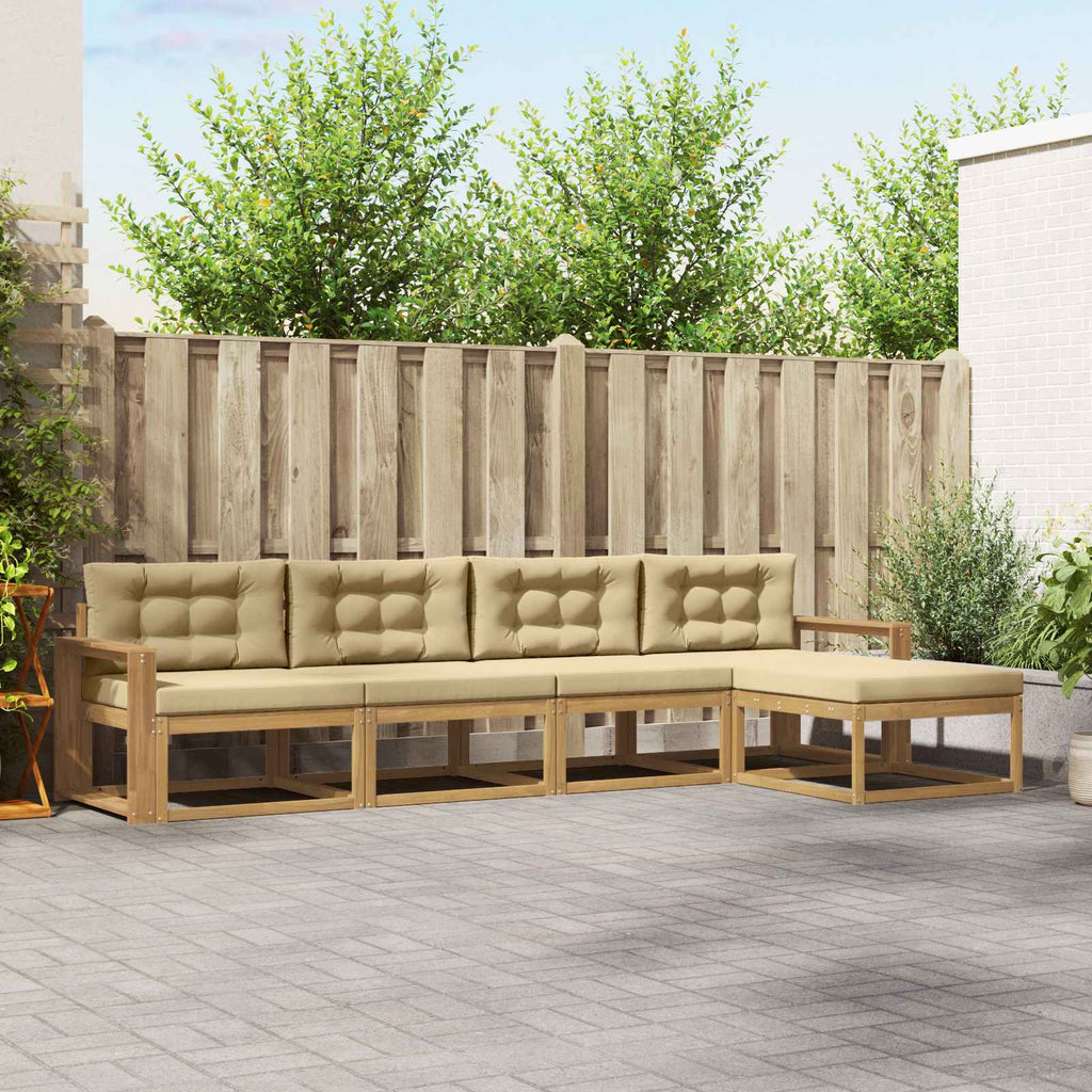Conjunto de sofás de exterior 7 pcs y Beige 59 x 59 x 37 cm