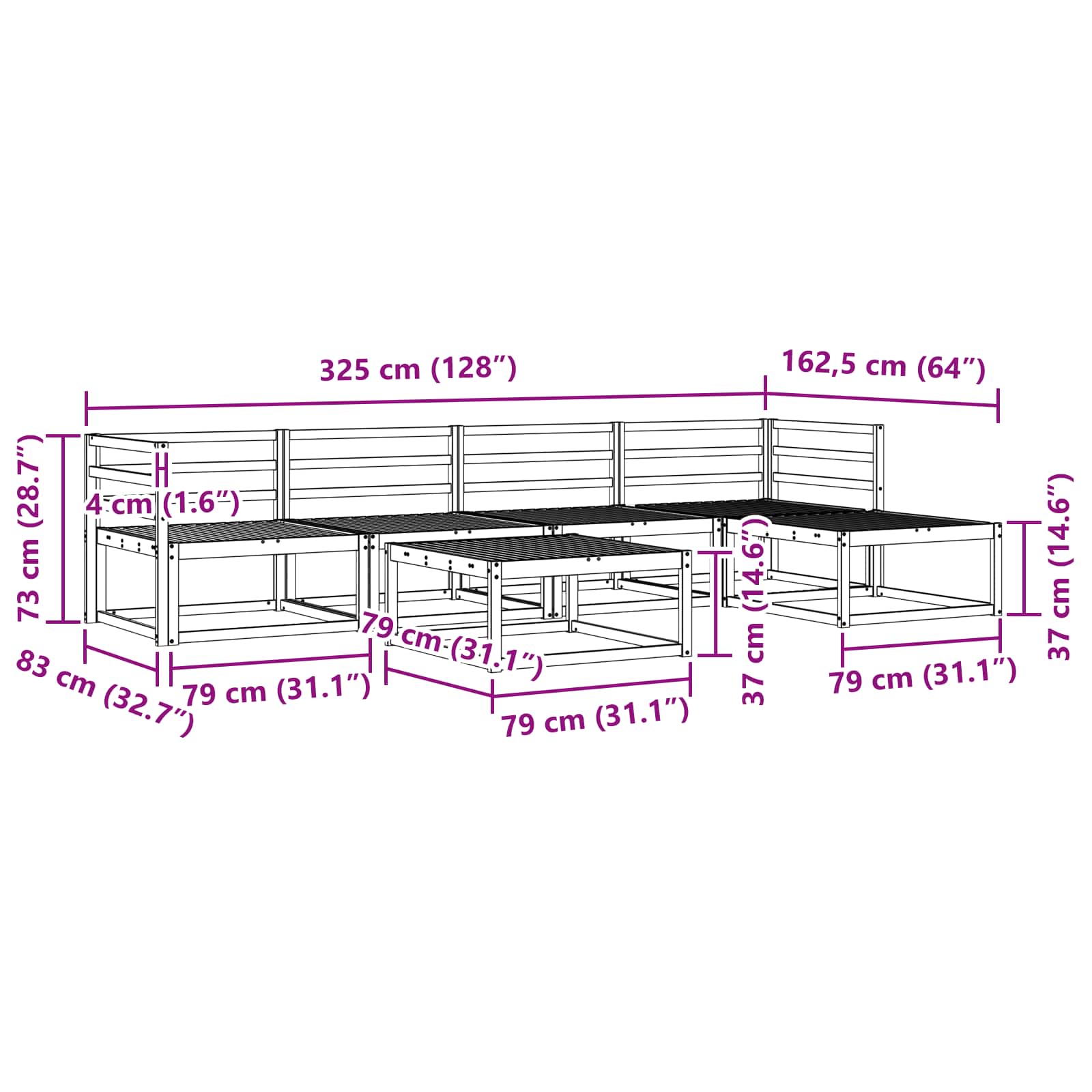 Conjunto de sofás de exterior
