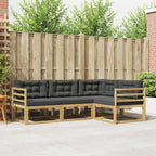 Conjunto de sofás de exterior 3 pcs Blanco y Antracita