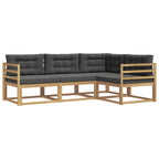 Conjunto de sofás de exterior 3 pcs Blanco y Antracita