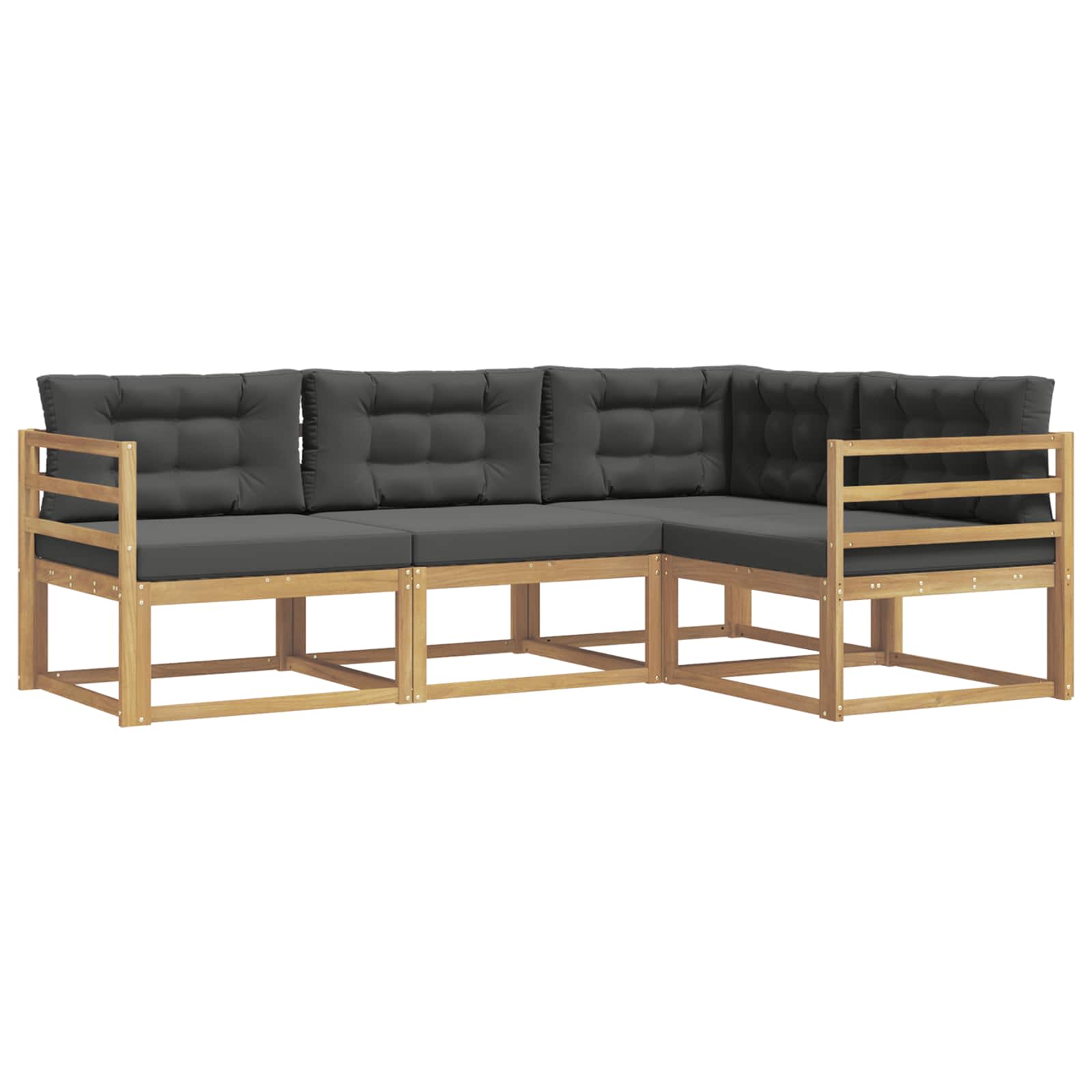 Conjunto de sofás de exterior 3 pcs Blanco y Antracita