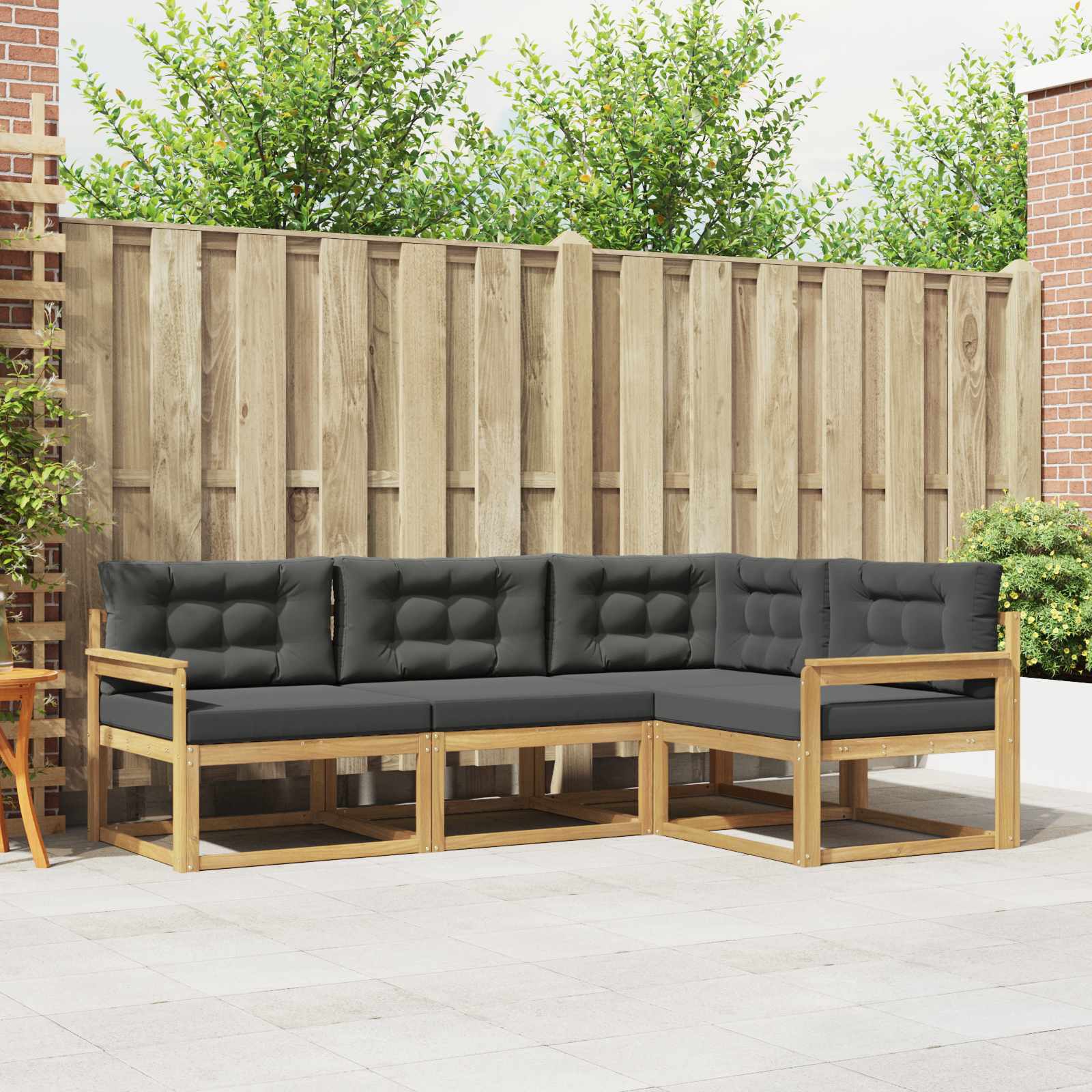 Conjunto de sofás de exterior 3 pcs Blanco y Antracita