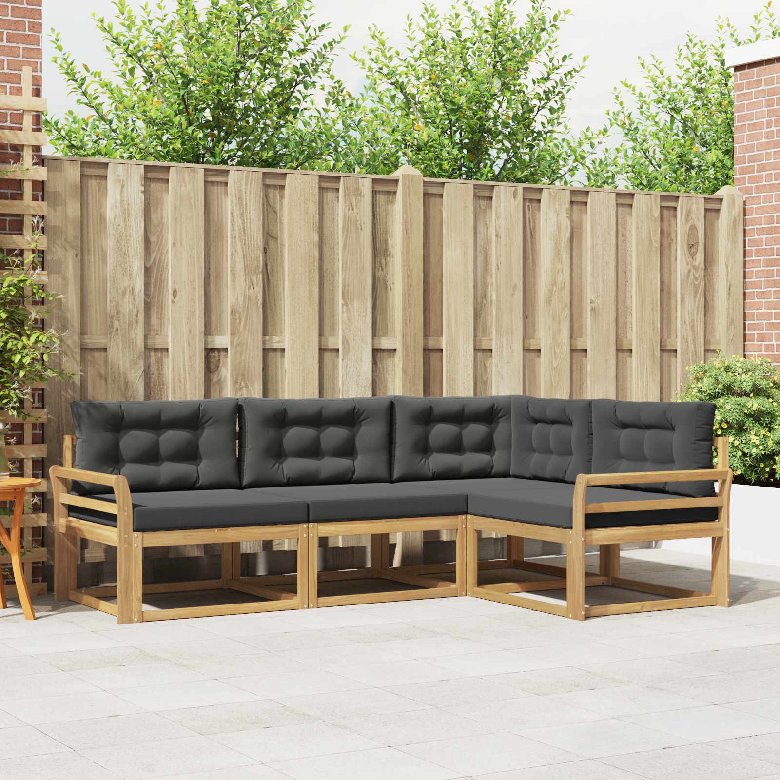 Conjunto de sofás de exterior 3 pcs Blanco y Antracita
