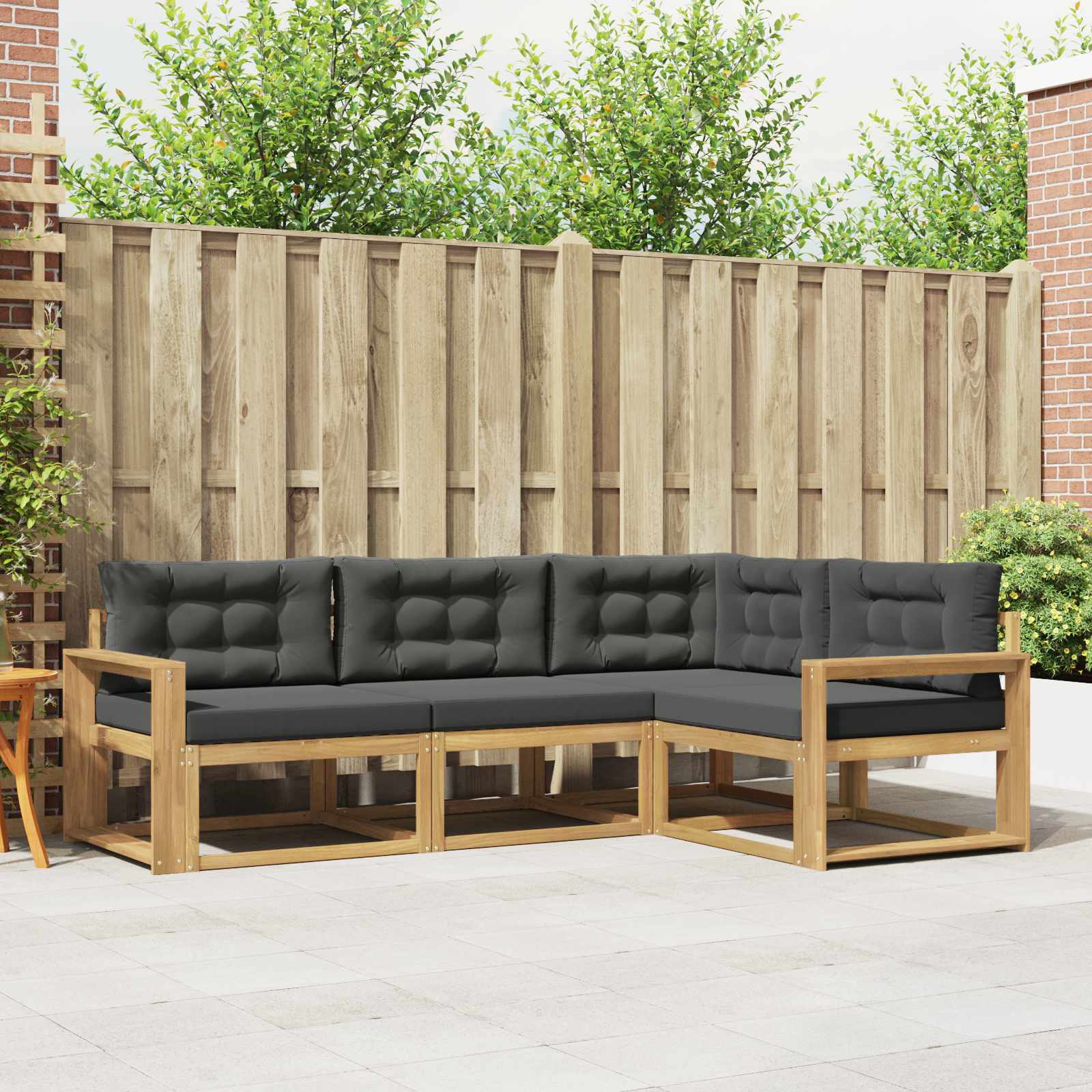 Conjunto de sofás de exterior 3 pcs Blanco y Antracita