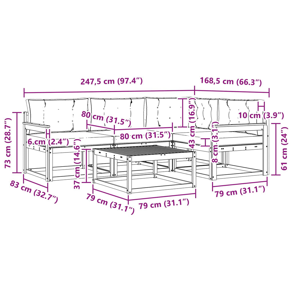 Conjunto de sofás de exterior