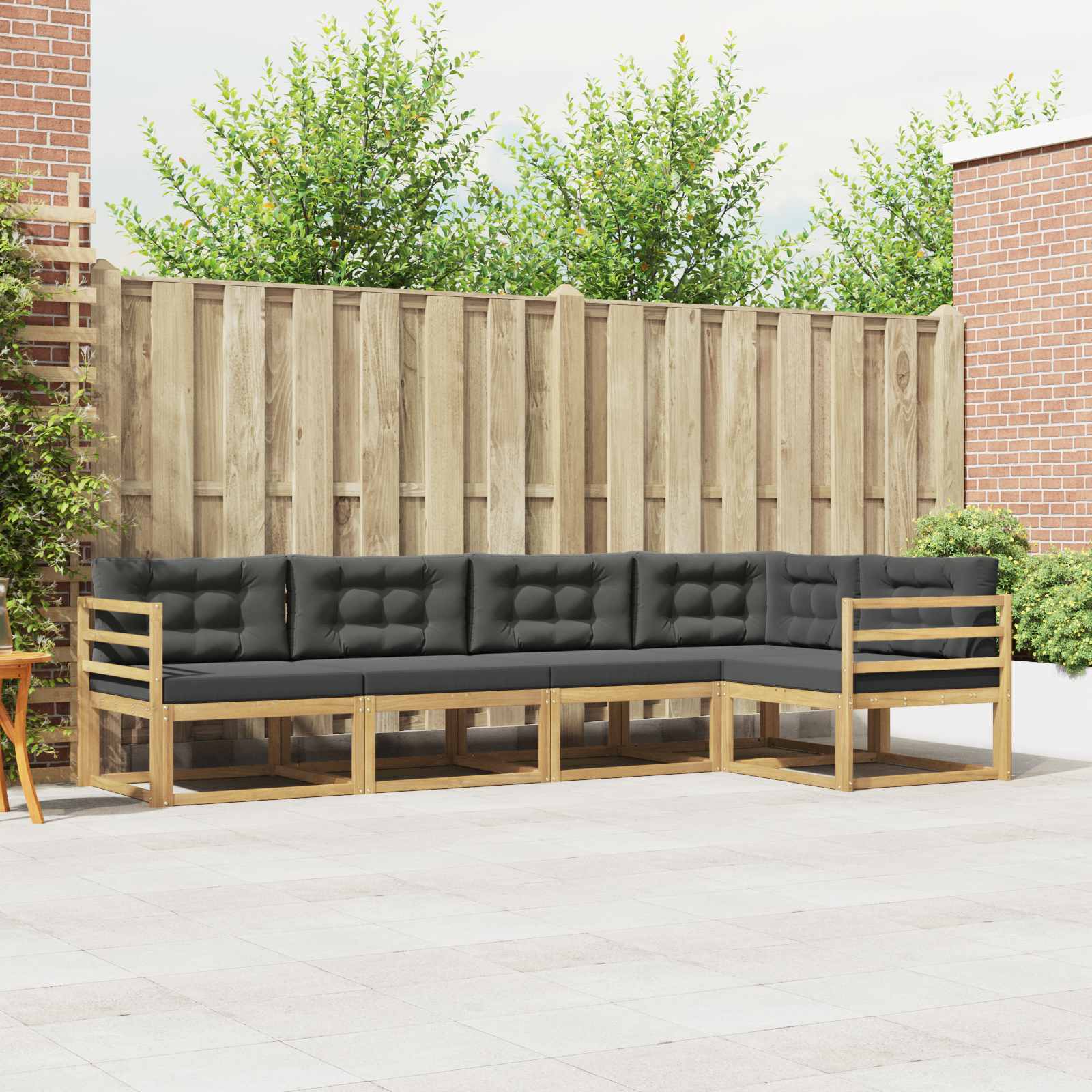 Conjunto de sofás de exterior 4 pcs Blanco y Antracita