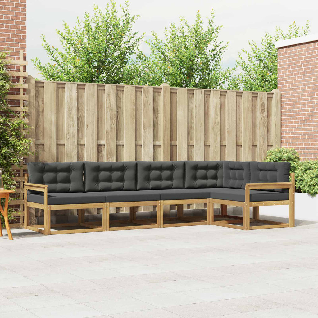Conjunto de sofás de exterior 4 pcs Blanco y Antracita