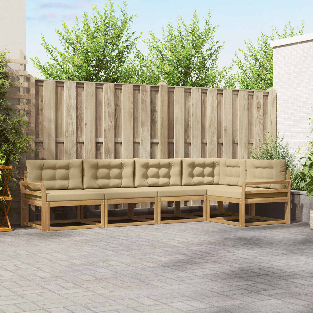 Conjunto de sofás de exterior 7 pcs y Beige 59 x 59 x 37 cm