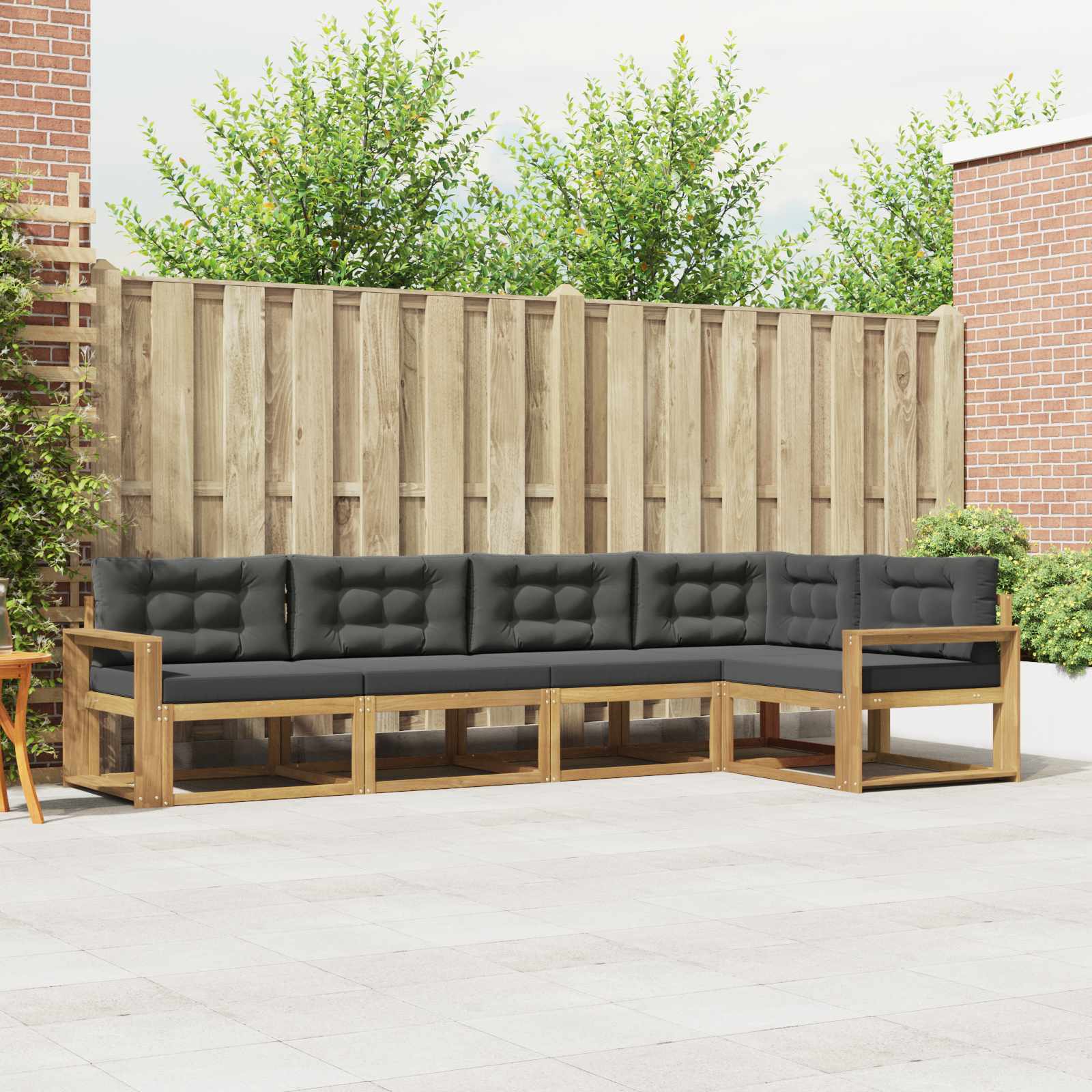 Conjunto de sofás de exterior 4 pcs Blanco y Antracita