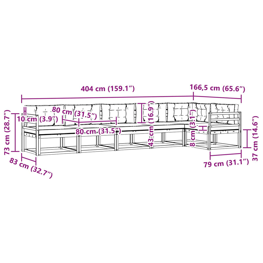 Conjunto de sofás de exterior 4 pcs Blanco y Antracita
