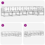 Conjunto de sofás de exterior 4 pcs Blanco y Antracita