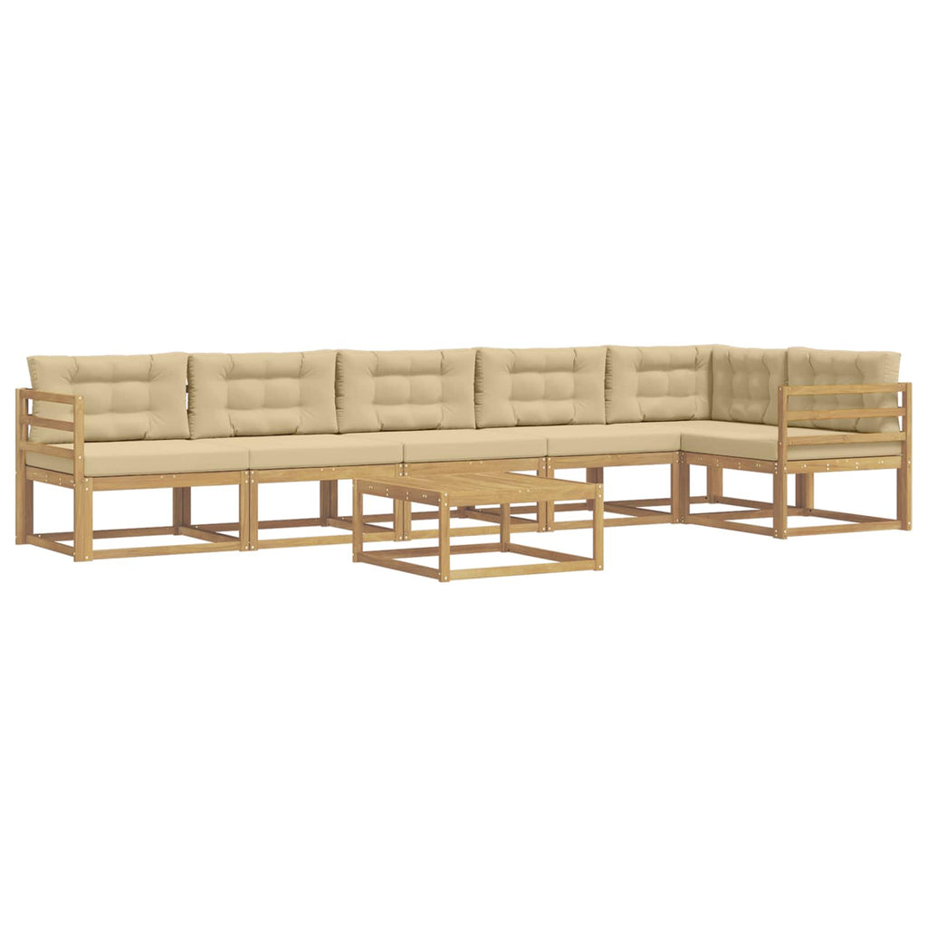 Conjunto de sofás de exterior 7 pcs y Beige 79 x 79 x 37 cm