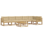 Conjunto de sofás de exterior 7 pcs y Beige 79 x 79 x 37 cm