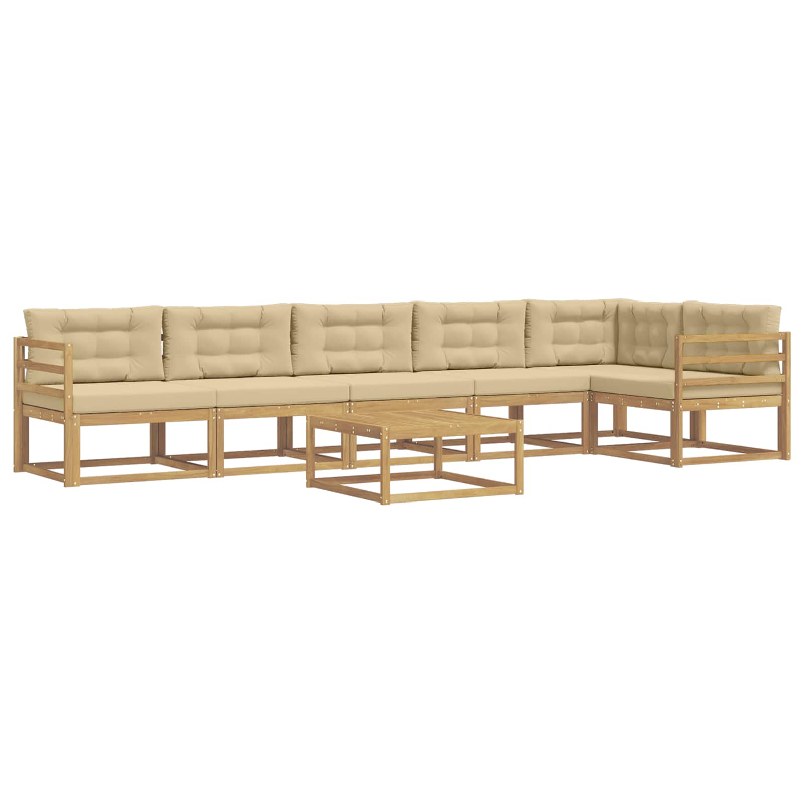 Conjunto de sofás de exterior 7 pcs y Beige 79 x 79 x 37 cm