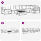 Conjunto de sofás de exterior 7 pcs y Beige 79 x 79 x 37 cm