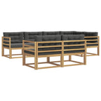 Conjunto de sofás de exterior 5 pcs Blanco y Antracita