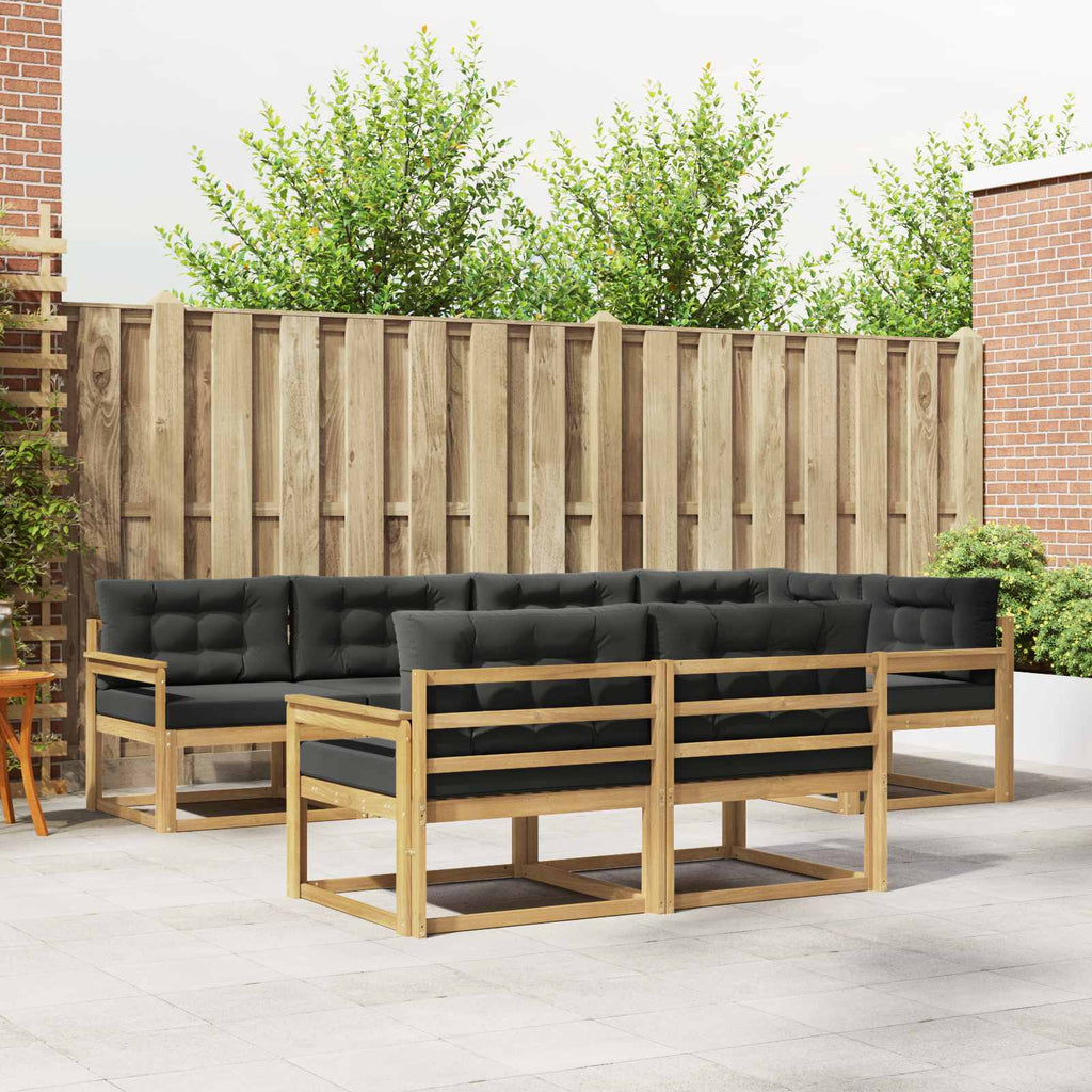 Conjunto de sofás de exterior 5 pcs Blanco y Antracita