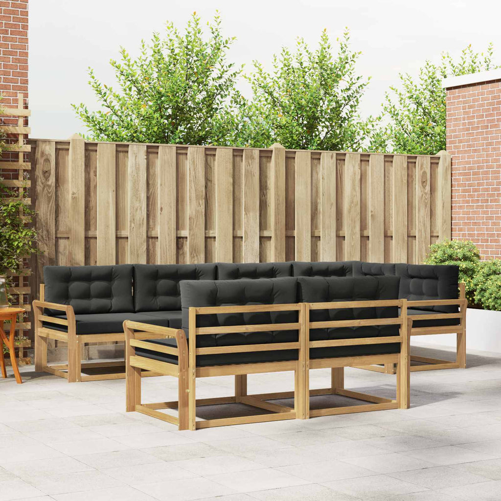 Conjunto de sofás de exterior 5 pcs Blanco y Antracita