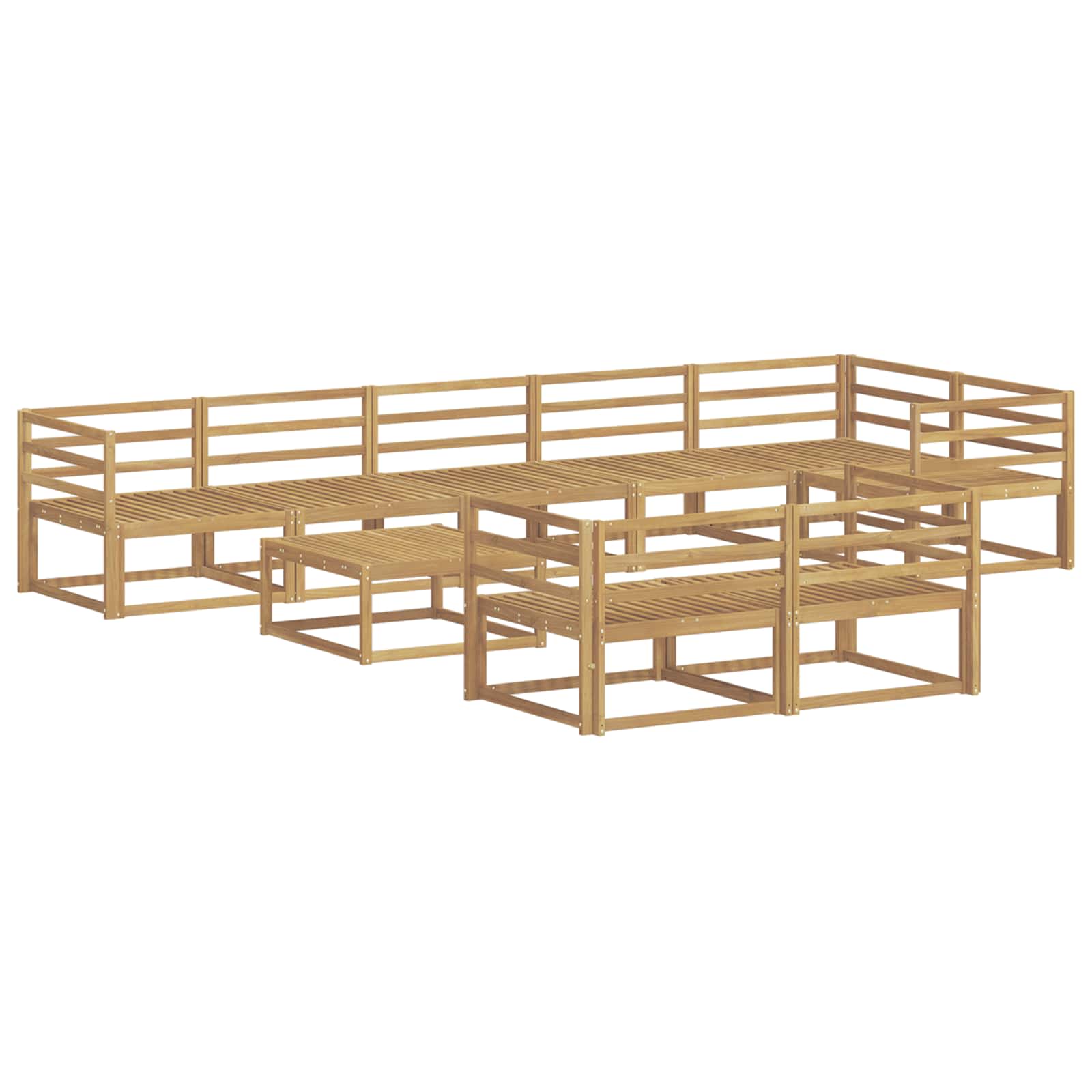 Conjunto de sofás de exterior 9 pcs Blanco 79 x 79 x 37 cm