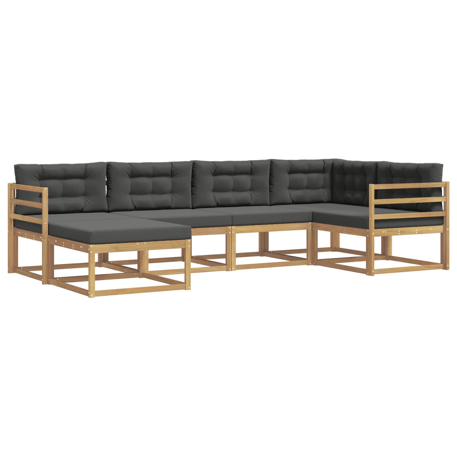 Conjunto de sofás de exterior 5 pcs Blanco y Antracita