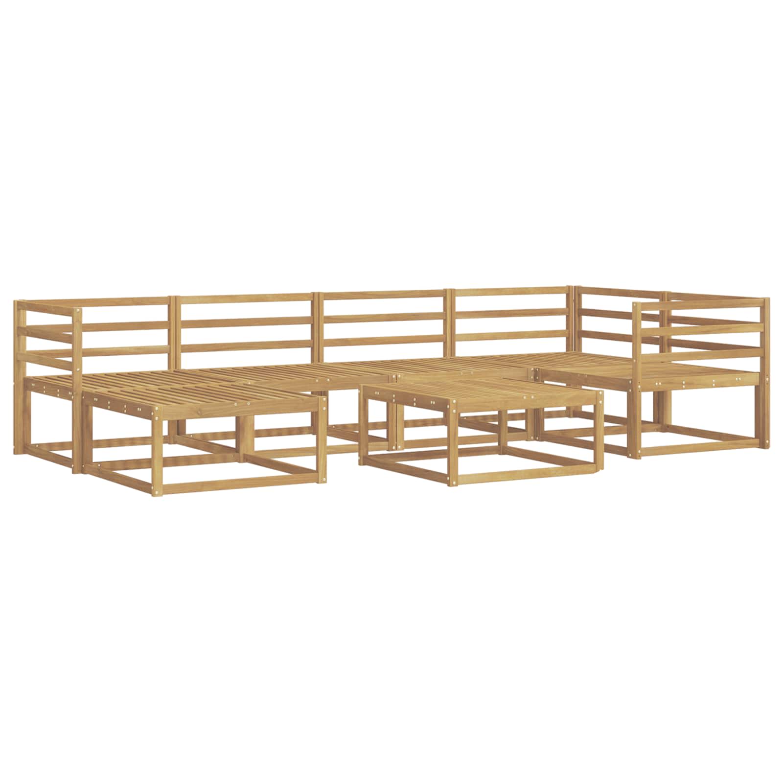 Conjunto de sofás de exterior 7 pcs Blanco
