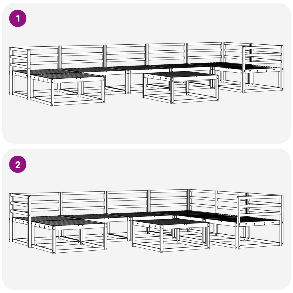 Conjunto de sofás de exterior 8 pcs Blanco
